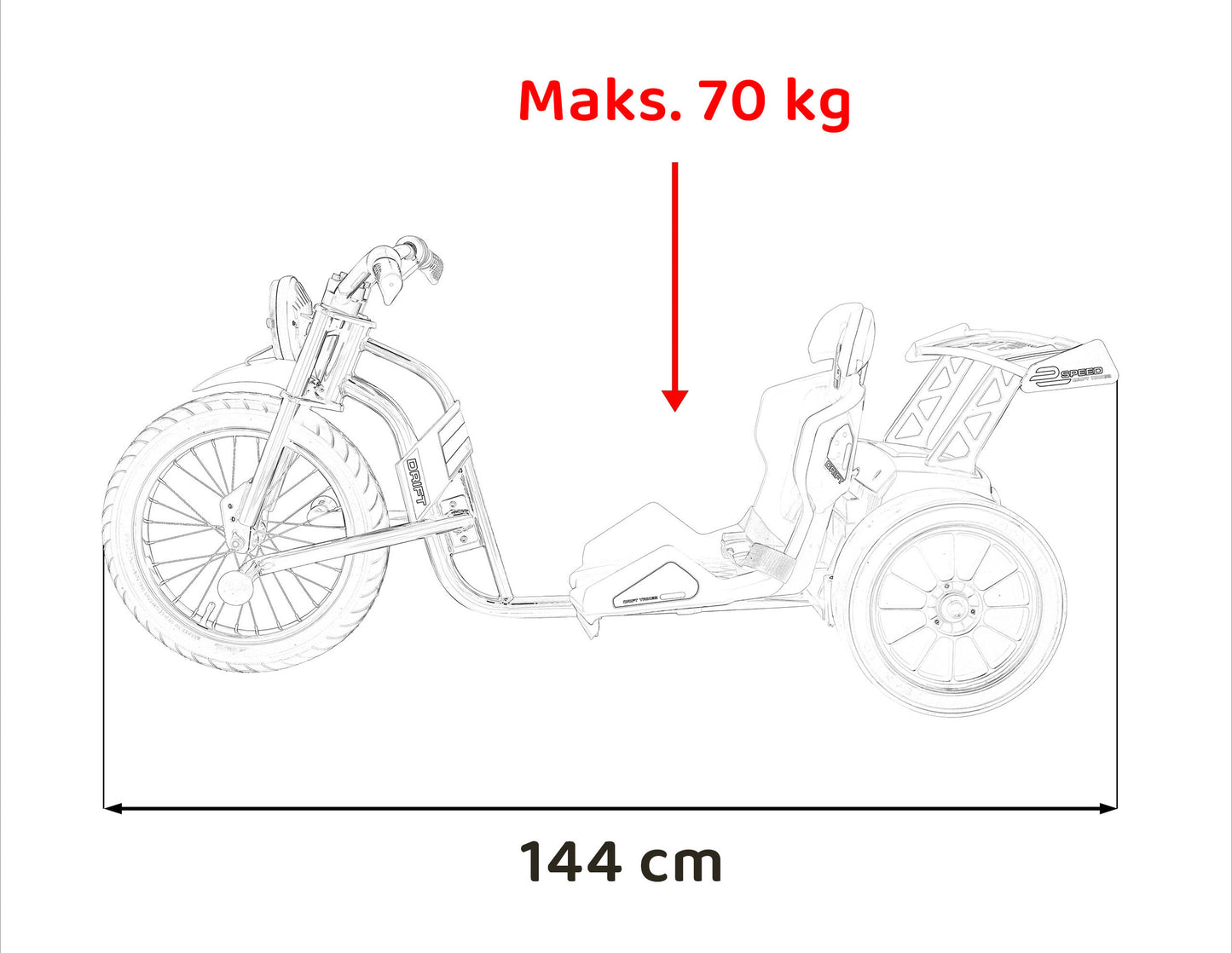 DRIFT BIKE 21 BLACK 24V