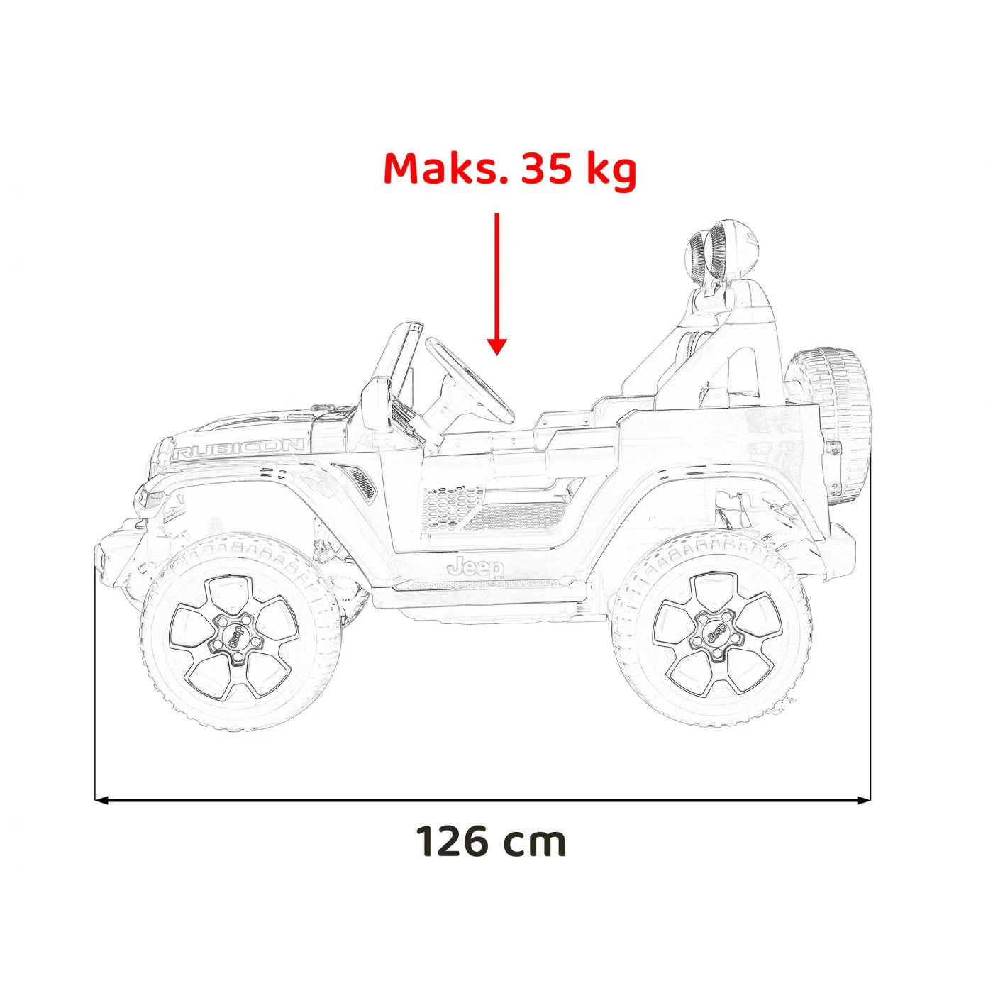 JEEP WRANGLER RUBICON WHITE 12V