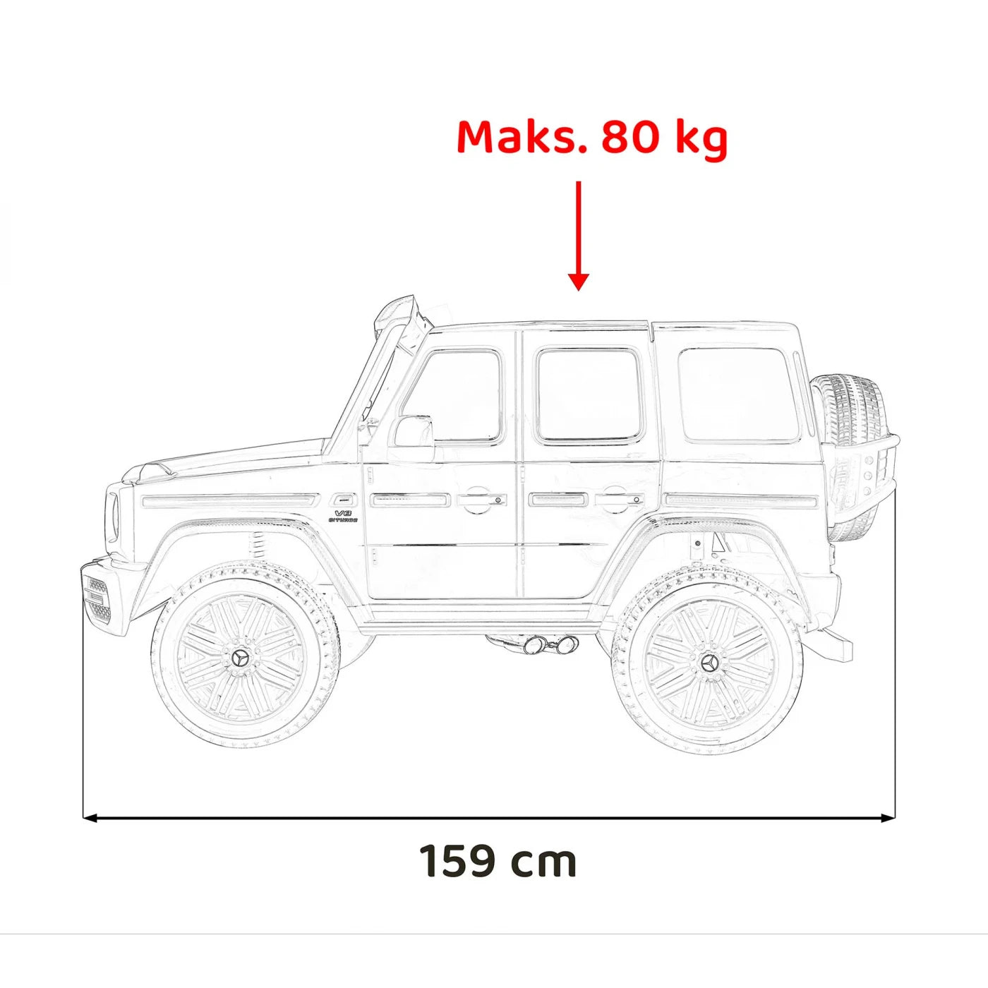 MERCEDES G63 AMG XXL STRONG WHITE 24V