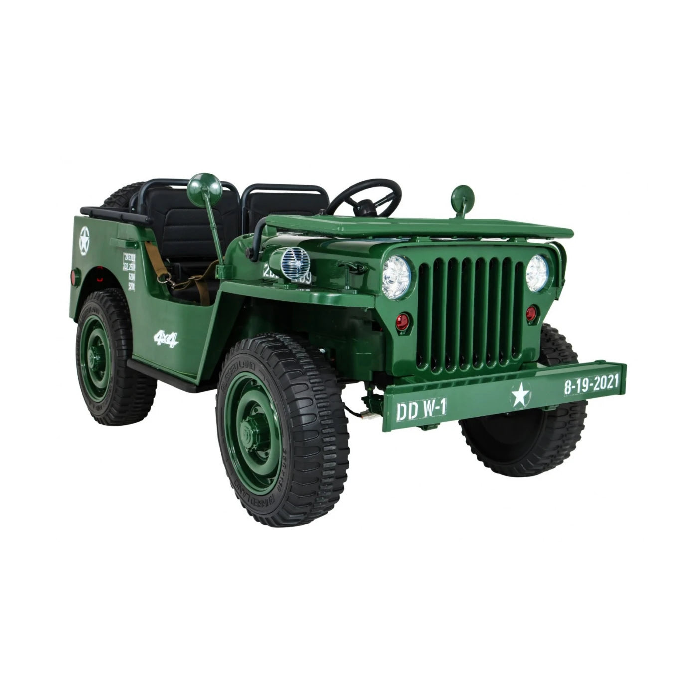 JEEP MILITARY 4x4 2 SEATS GREEN 24v