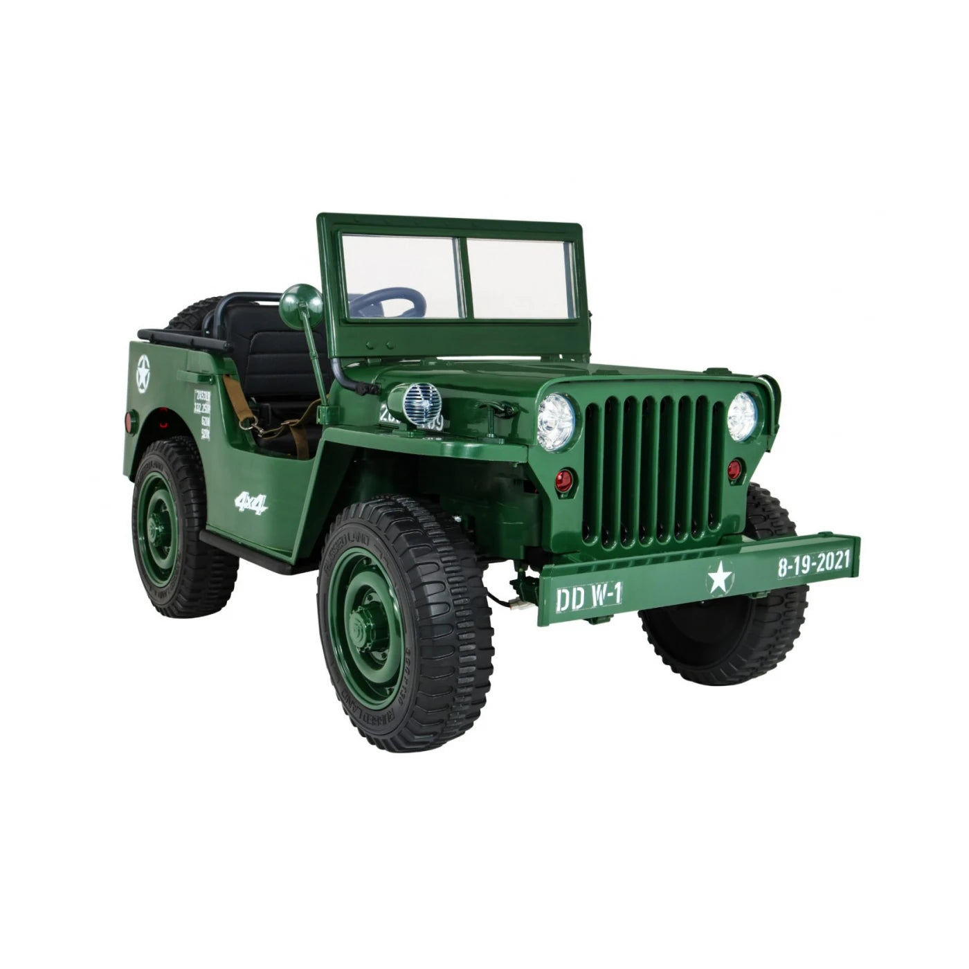 JEEP MILITARY 4x4 2 SEATS GREEN 24v