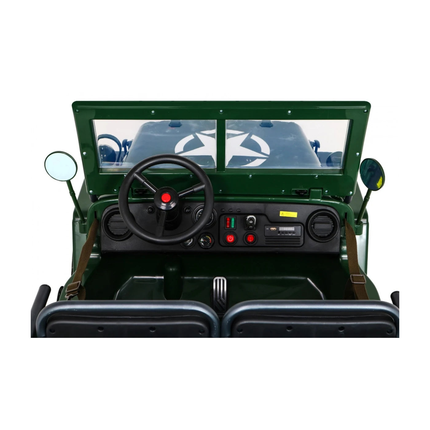 JEEP MILITARY 4x4 2 SEATS GREEN 24v