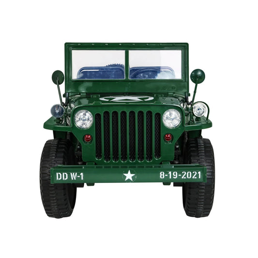 JEEP MILITARY 4x4 2 SEATS GREEN 24v