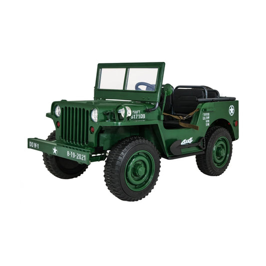 JEEP MILITARY 4x4 2 SEATS GREEN 24v