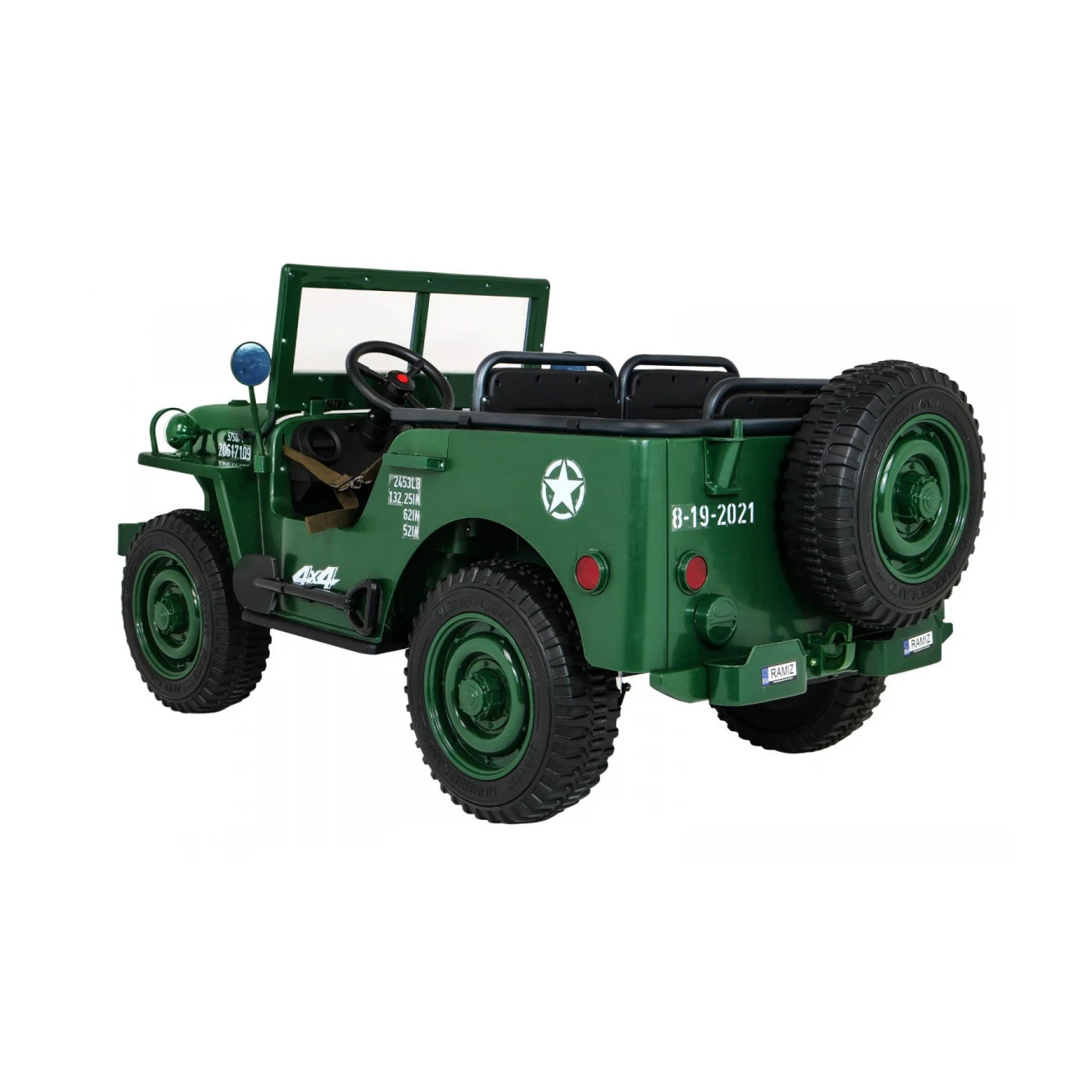 JEEP MILITARY 4x4 2 SEATS GREEN 24v