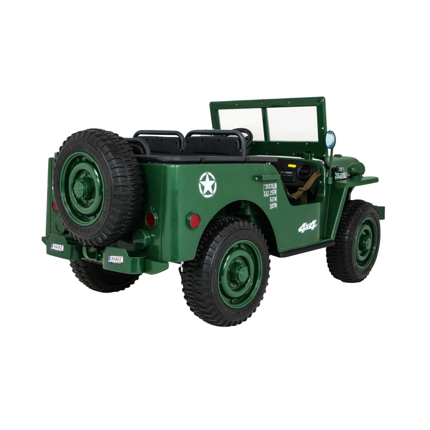 JEEP MILITARY 4x4 2 SEATS GREEN 24v