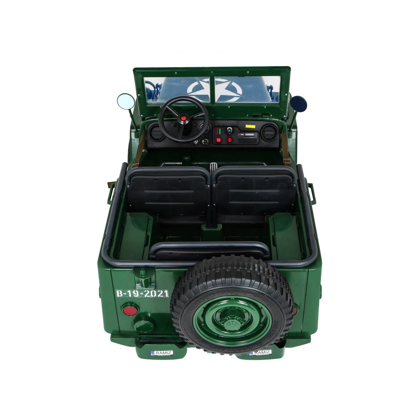 JEEP MILITARY 4x4 2 SEATS GREEN 24v