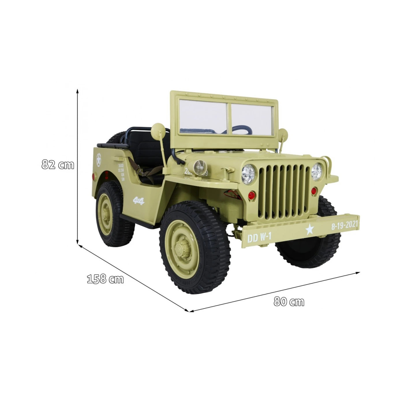 JEEP MILITARY 4x4 2 SEATS SAND 24v
