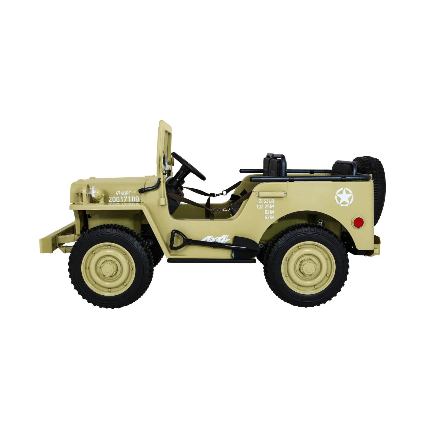 JEEP MILITARY 4x4 2 SEATS SAND 24v