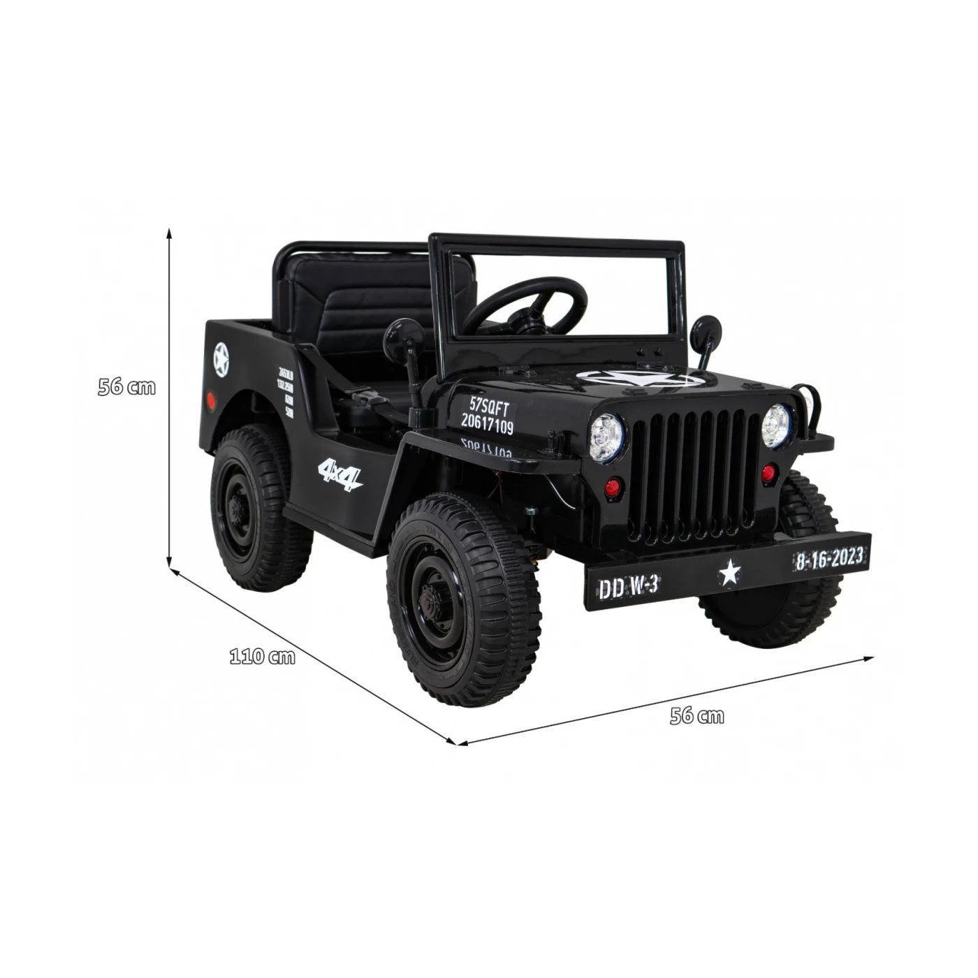 JEEP RETRO MILITARY BLACK 12v