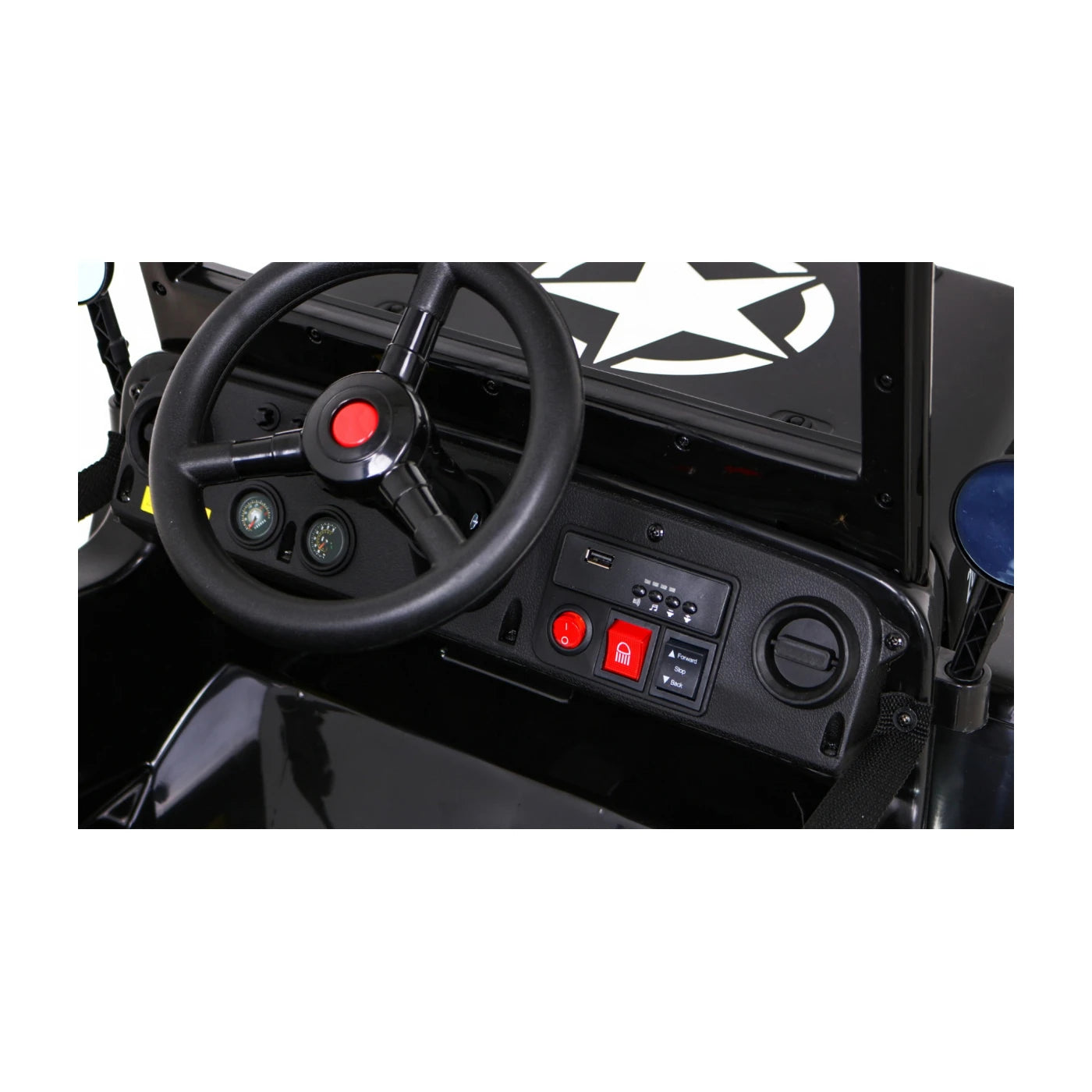 JEEP RETRO MILITARY BLACK 12v