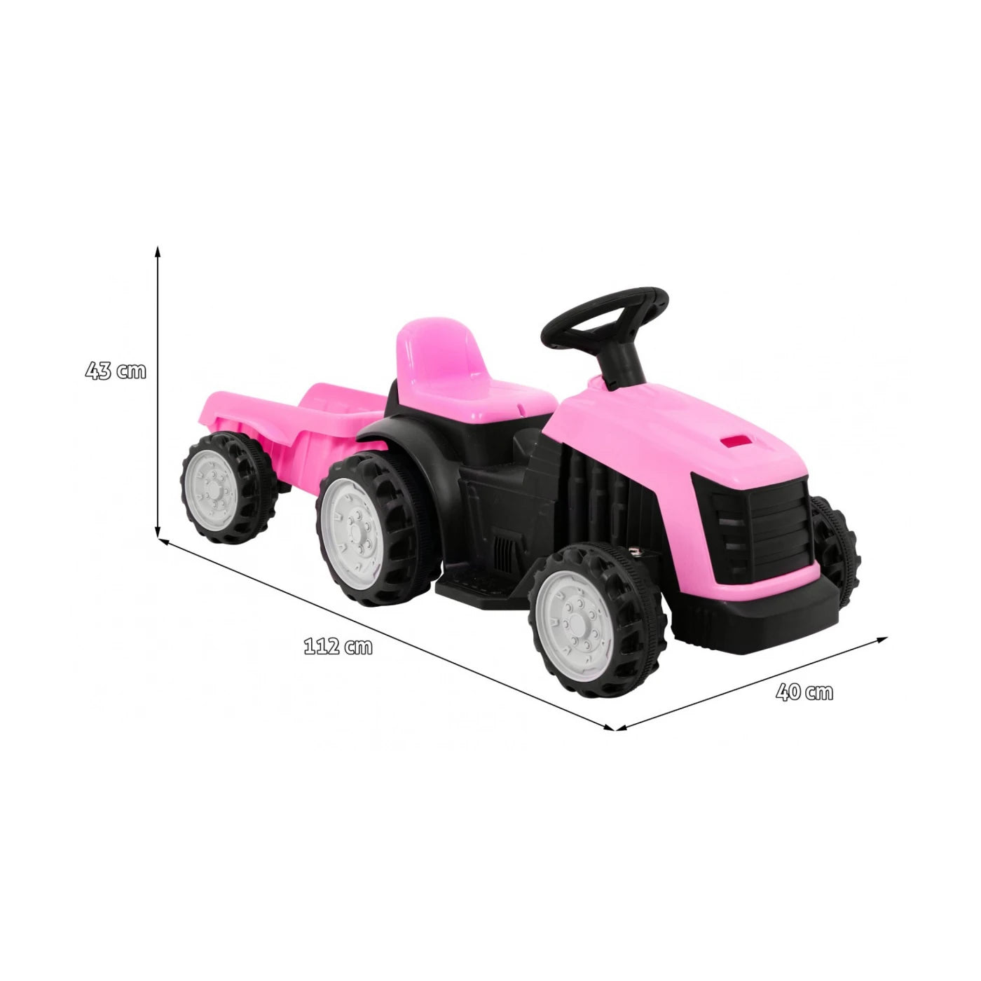 TRACTOR CON REMOLQUE PINK 6v