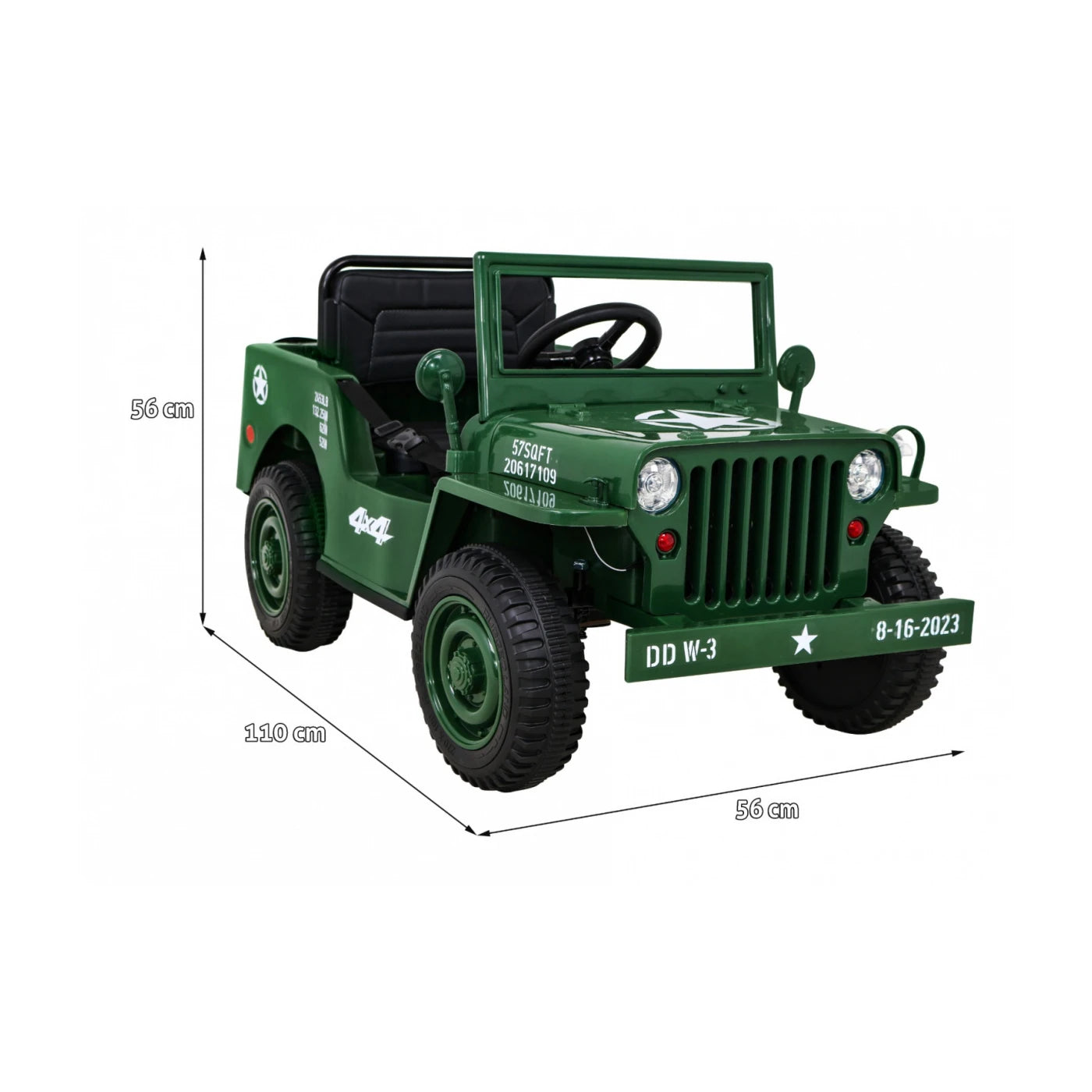 A JEEP RETRO MILITARY GREEN 12v