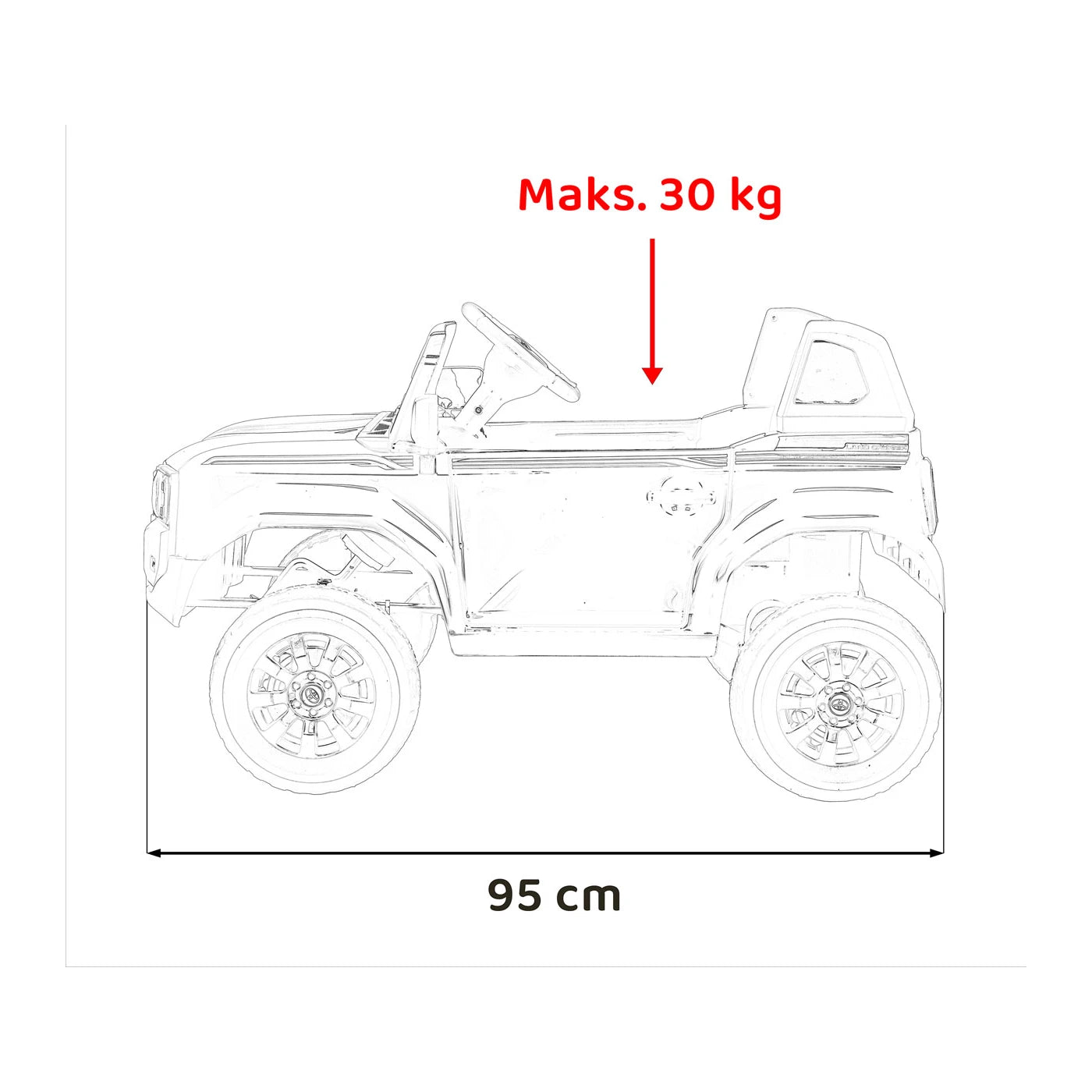 TOYOTA LAND CRUISER PRADO WHITE 12V
